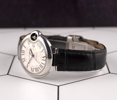 Cartier Ballon Bleu 33mm Silver Dial Steel Automatic Ladies Watch 3489