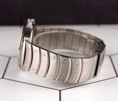 Cartier Santos Ronde 33mm White Roman Dial Automatic Steel Mens Watch 1920