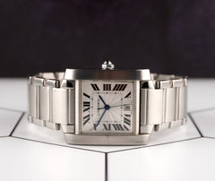 Cartier 28mm Tank Francaise Silver Dial Stainless Steel Automatic Watch 2302