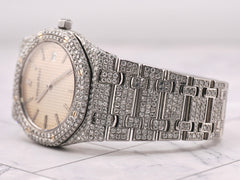 Audemars Piguet 33mm Royal Oak Midsize 12ct Iced Out Quartz Watch 56303ST