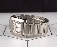 Cartier 28mm Tank Francaise Silver Dial Stainless Steel Automatic Watch 2302