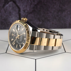 Rolex Sky-Dweller 42mm 18K Yellow Gold / Steel Black Dial Men's Watch 326933