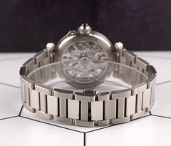 Cartier 41mm Pasha de Cartier Skeleton Stainless Steel Automatic Mens Watch 4282