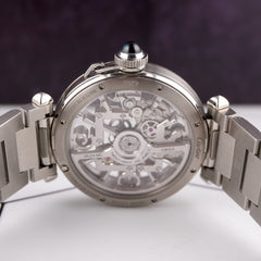 Cartier 41mm Pasha de Cartier Skeleton Stainless Steel Automatic Mens Watch 4282