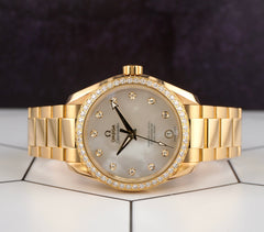 Omega 38.5mm Seamaster Aqua Terra Yellow Gold MOP Dial Watch 231.55.39.21.55.002