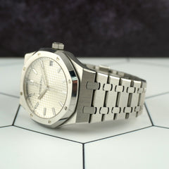 Audemars Piguet Royal Oak 41mm Grande Tapisserie Dial Mens Steel Watch 15500ST