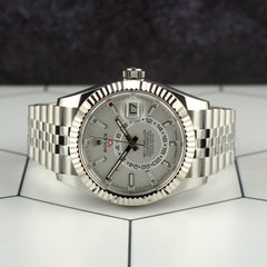Rolex Sky-Dweller 42mm Steel White Dial Jubilee Fluted Men's Watch 336934