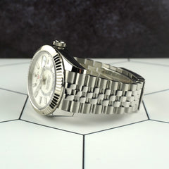Rolex Sky-Dweller 42mm Steel White Dial Jubilee Fluted Men's Watch 336934