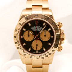 Rolex Cosmograph Daytona 40mm 18K YG Black Paul Newman Oyster Band 116528