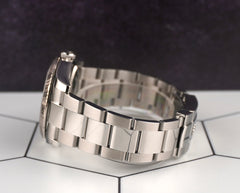 Rolex 36mm Datejust Turn-O-Graph Steel White Gold Blue Dial Men's Watch 116264