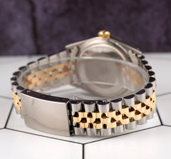 Rolex Datejust 36mm Yellow Gold Fluted Pink Diamond Dial Jubilee Watch