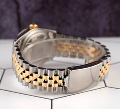 Rolex Datejust 36mm Yellow Gold Fluted Dark Blue Diamond Dial Jubilee Watch