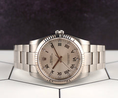 Rolex 36mm Oyster Perpetual Steel White Gold Diamond Men's Watch 116034