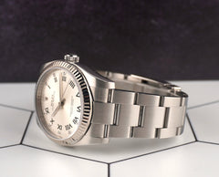 Rolex 36mm Oyster Perpetual Steel White Gold Diamond Men's Watch 116034