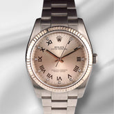 Rolex 36mm Oyster Perpetual Steel White Gold Diamond Men's Watch 116034