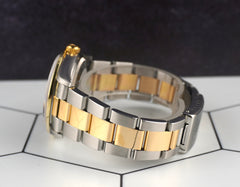 Rolex 34mm Oyster Perpetual 18K YG & Steel Watch 2ct Diamonds White MOP 14233