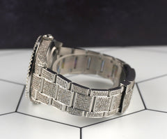 Rolex 39mm Oyster Perpetual 16ct Iced Out Roman Diamond Dial Men's Watch 114300