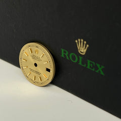 Rolex Datejust Ladies 26mm Gold Dial Gold Stick Train-Track 69173 79173