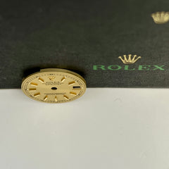 Rolex Datejust Ladies 26mm Gold Dial Gold Stick Train-Track 69173 79173