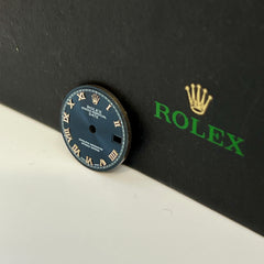 Rolex Oyster Perpetual Date Ladies 26mm Blue Dial Silver Roman Jubilee 69174