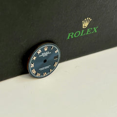 Rolex Oyster Perpetual Date Ladies 26mm Blue Dial Silver Roman Jubilee 69174