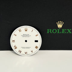 Rolex Datejust Men's 36mm Two Tone White Dial Gold Skinny Roman Numerals 16233