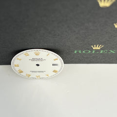 Rolex Datejust Men's 36mm Two Tone White Dial Gold Skinny Roman Numerals 16233