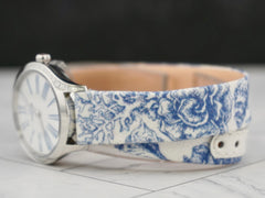 Omega 26mm De Ville Mini Tresor Steel Diamonds Ladies Watch Blue Strap 428.17.26