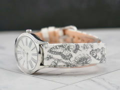 Omega 26mm De Ville Mini Tresor Steel Diamonds Ladies Watch Gray Strap 428.17.26