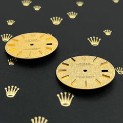 Rolex Datejust 36mm Linen Dial Gold Stick Mens Jubilee Oyster 16013 16233