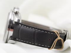 Omega Speedmaster Co-Axial 38mm SS Grey Dial Fixed Diamond Bezel Leather Strap