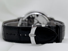 Arnold & Son Time Pyramid 44mm Steel Skeleton Dial Smooth Bezel Leather Band