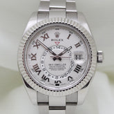 Rolex SkyDweller 42mm 18K WG Ivory Satin Finish Dial Oyster Band 326939