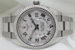 Rolex SkyDweller 42mm 18K WG Ivory Satin Finish Dial Oyster Band 326939