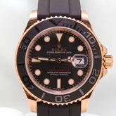 Rolex Yacht-Master 40mm 18K RG-SS Black Dial Rubber Band 116655