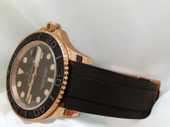 Rolex Yacht-Master 40mm 18K RG-SS Black Dial Rubber Band 116655