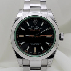 Rolex Milgauss 40mm Steel Black Dial Fixed Bezel Oyster Bracelet 116400GV