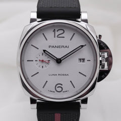 Panerai Luminor Due Luna Rossa 42mm Steel White Matte Rubber Band Dial PAM01673
