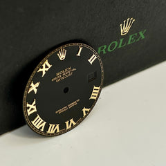 Rolex DateJust 41mm Men’s 2-Tone 18k Gold Roman Numeral Black Dial Oyster 116333