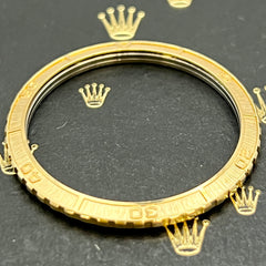 Rolex Mens 36mm Datejust Turn-O-Graph 18K Yellow Gold Bezel Ref 16253