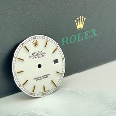 Rolex Datejust Men's 36mm White Dial Yellow Gold Stick Jubilee Oyster Ref: 16233