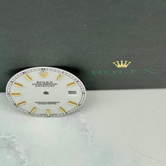 Rolex Datejust Men's 36mm White Dial Yellow Gold Stick Jubilee Oyster Ref: 16233