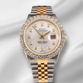 Rolex Datejust 36mm YG/Steel 2.50ct Diamonds White Mop Dial Hidden Clasp Watch