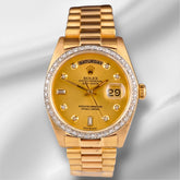 Rolex DAY-DATE President 36mm 18K Yellow Gold Mens Watch 2.0ct Diamond Ref 18038
