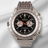Breitling Men's Chrono-Matic 44mm 8ct Diamond Steel Black Dial Watch Ref: A41360