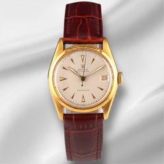 Rolex 31mm 1950s Vintage Gold Shell OysterDate Precision Watch Ref 6066