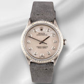 Rolex 34mm Oyster Perpetual Stainless Steel Watch 1.5ct Diamond MOP Dial 1005