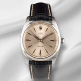 Rolex Vintage 36mm Silver Dial Stick Oyster Manual No-Date Watch Ref 6424