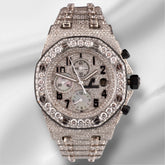AUDEMARS PIGUET Royal Oak Offshore 42mm 30ct Diamonds Steel Watch 25770ST Papers