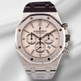 Audemars Piguet Royal Oak 41mm Chronograph White Dial Steel Watch 26320ST Papers